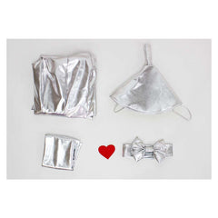 Cosplay Costume Tin Man Le Magicien d'Oz Film Cosplay Combinaison Argentée Femme