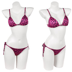 Cosplay Costume Tommy Lucia Caminos GTA(2026) Jeu Cosplay Maillot de Bain Bikini Rose à Imprimé Léopard Femme
