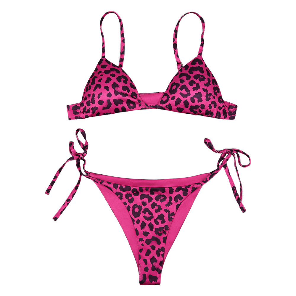 Cosplay Costume Tommy Lucia Caminos GTA(2026) Jeu Cosplay Maillot de Bain Bikini Rose à Imprimé Léopard Femme