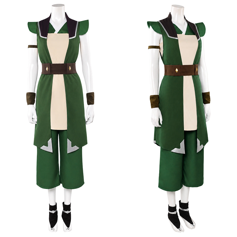 Cosplay Costume Toph Beifong Avatar Aang: The Last Airbender(2026) Film Cosplay Tenue Verte Femme