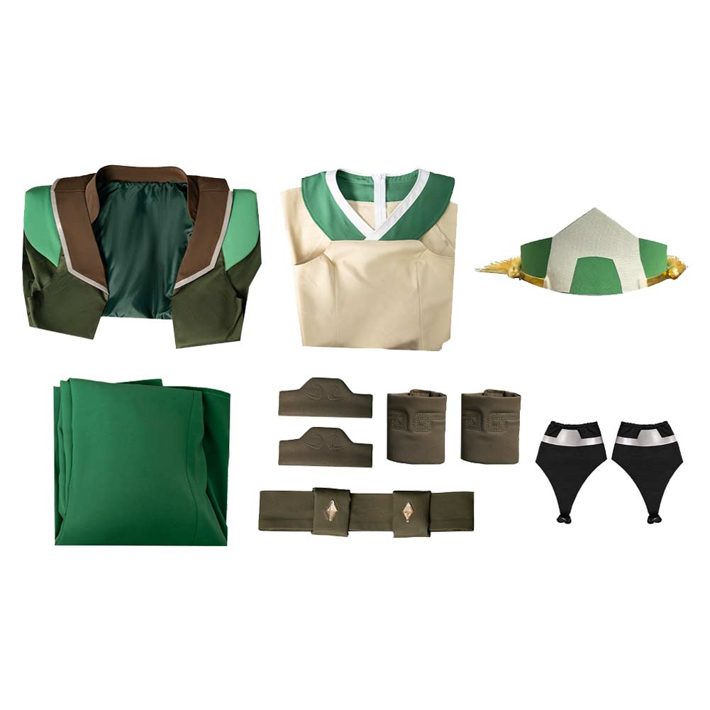 Cosplay Costume Toph Beifong Avatar Aang: The Last Airbender(2026) Film Cosplay Tenue Verte Femme Ver.3