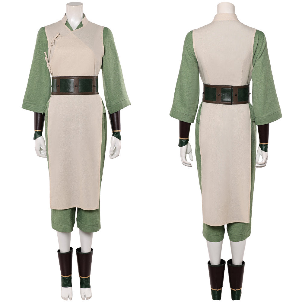 Cosplay Costume Toph Beifong Avatar: The Last Airbender 2(2026) TV Cosplay Tenue Beige et Verte Femme