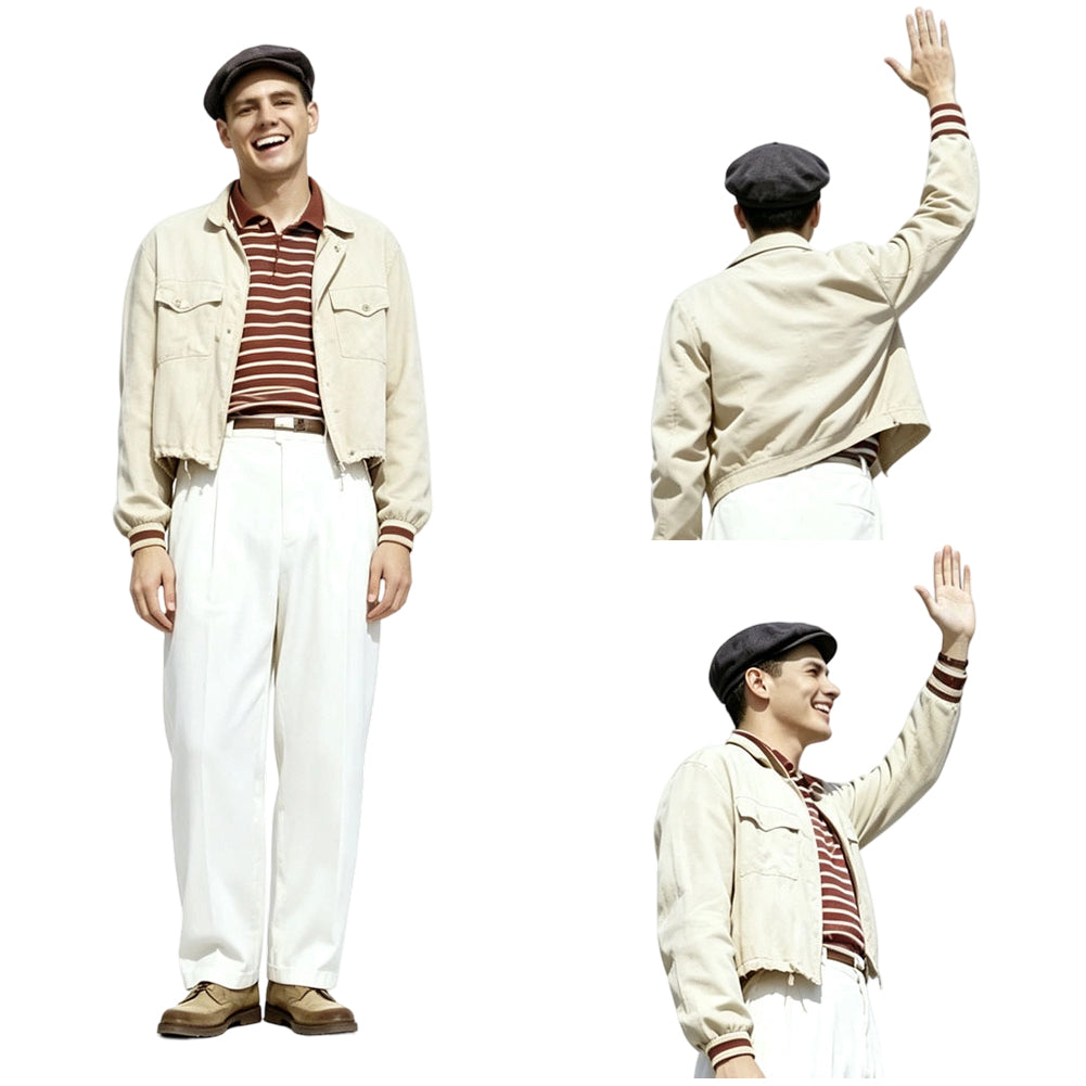 Cosplay Costume Truman Burbank The Truman Show(1998) Film Cosplay Tenue Beige Homme
