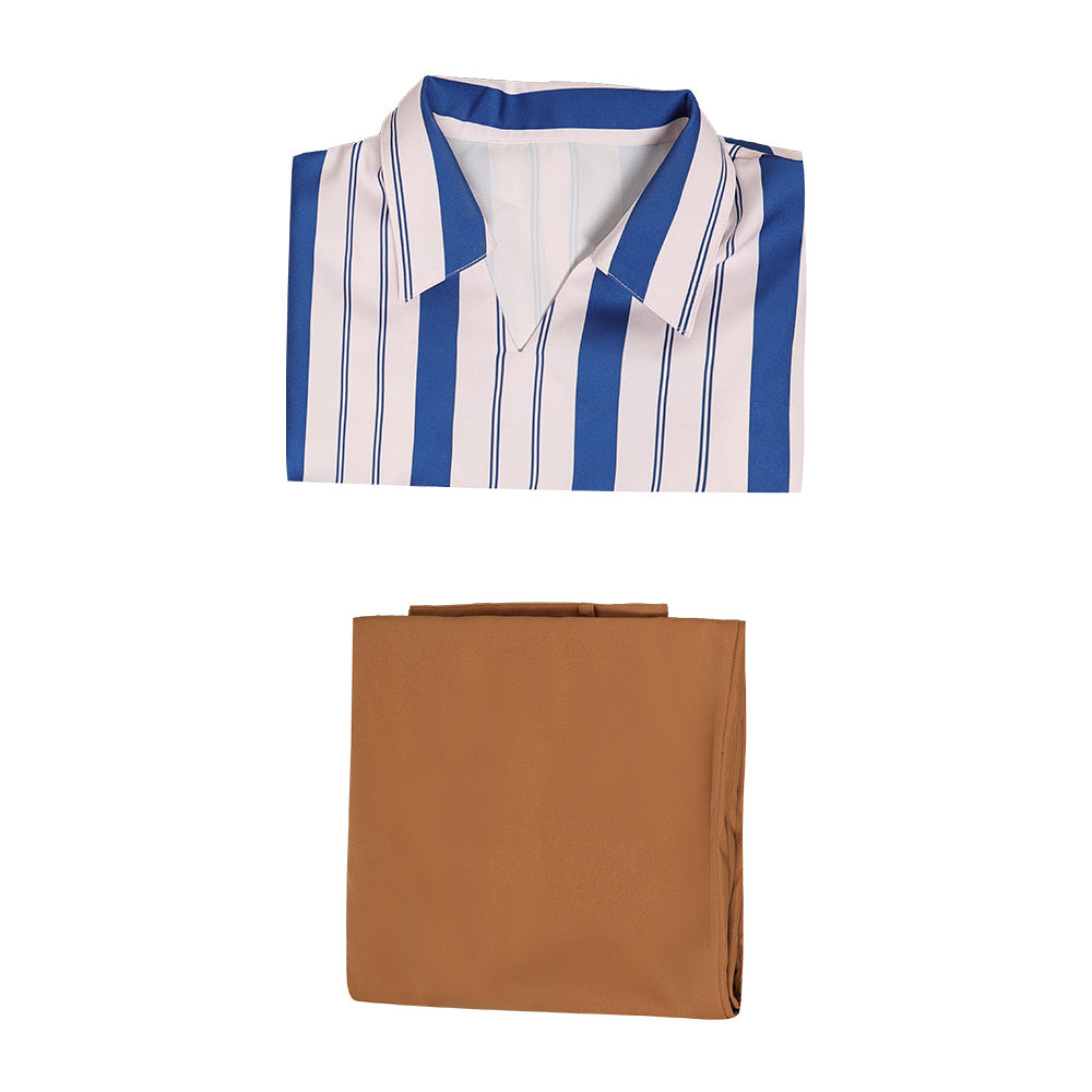 Cosplay Costume Usopp One Piece Live Action 2(2026) TV Cosplay Tenue Rayée Homme