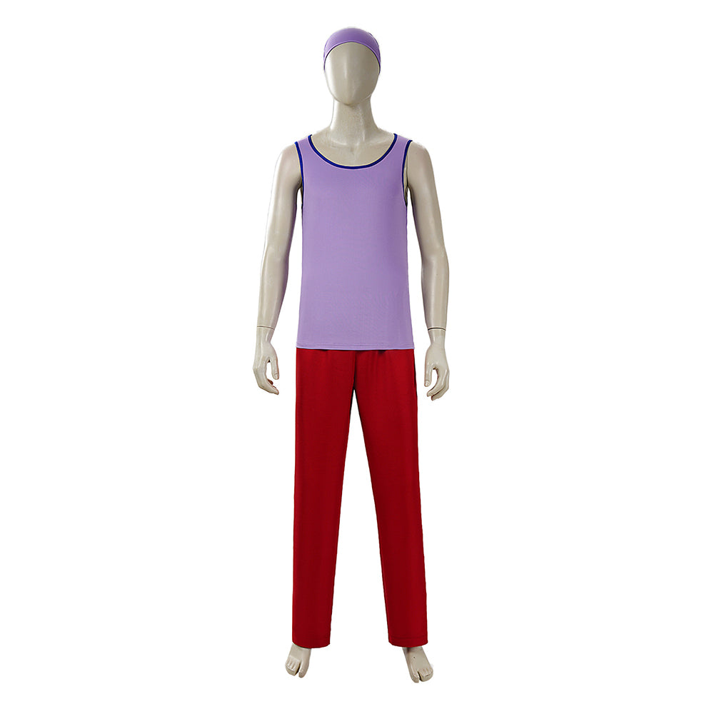 Cosplay Costume Usopp One Piece Live Action 2(2026) TV Cosplay Tenue Rouge et Violette Homme