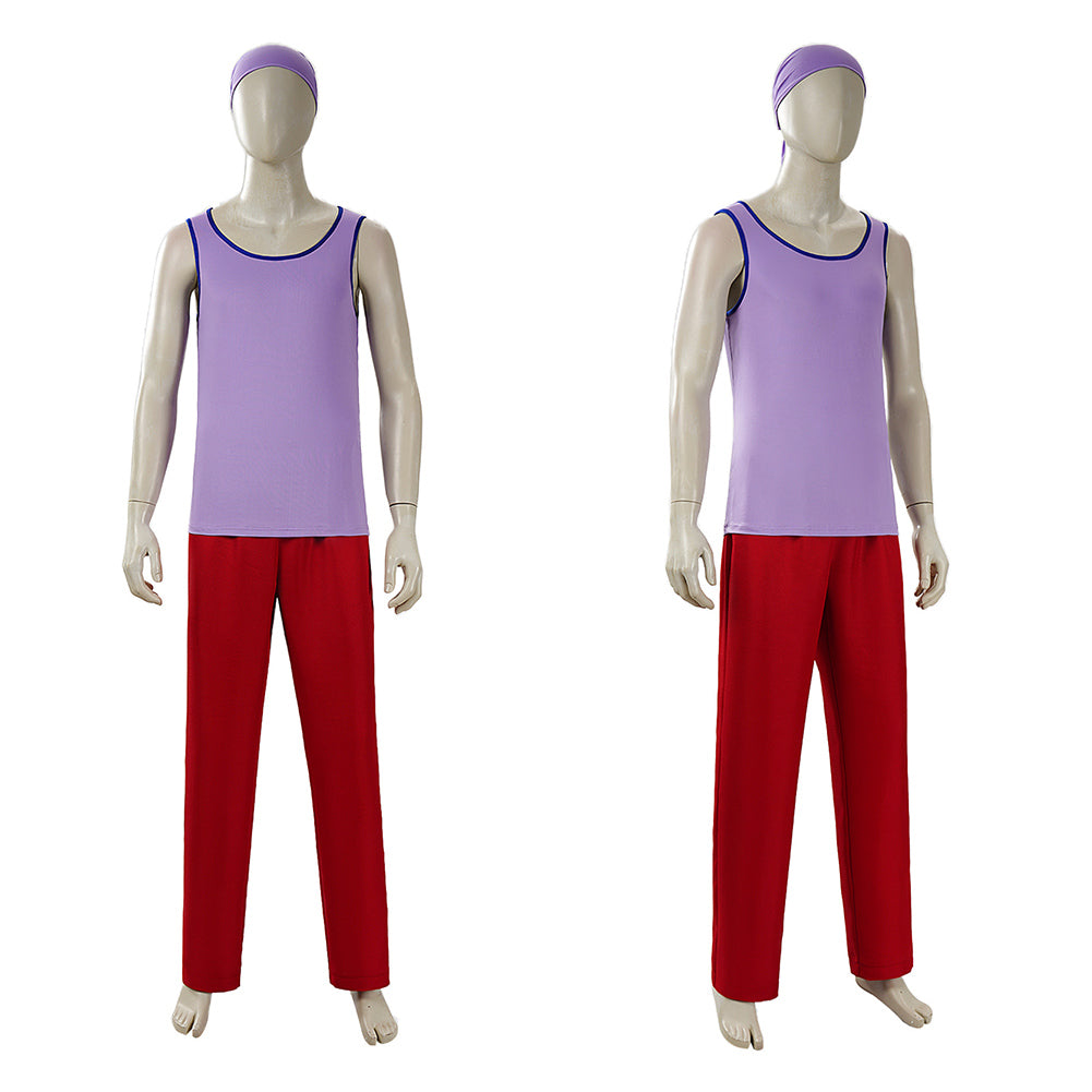 Cosplay Costume Usopp One Piece Live Action 2(2026) TV Cosplay Tenue Rouge et Violette Homme