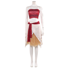 Cosplay Costume Vaiana La Légende du Bout du Monde(2026) Film Cosplay Bustier Rouge+Jupe Beige Femme
