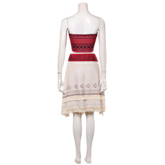 Cosplay Costume Vaiana La Légende du Bout du Monde(2026) Film Cosplay Bustier Rouge+Jupe Beige Femme