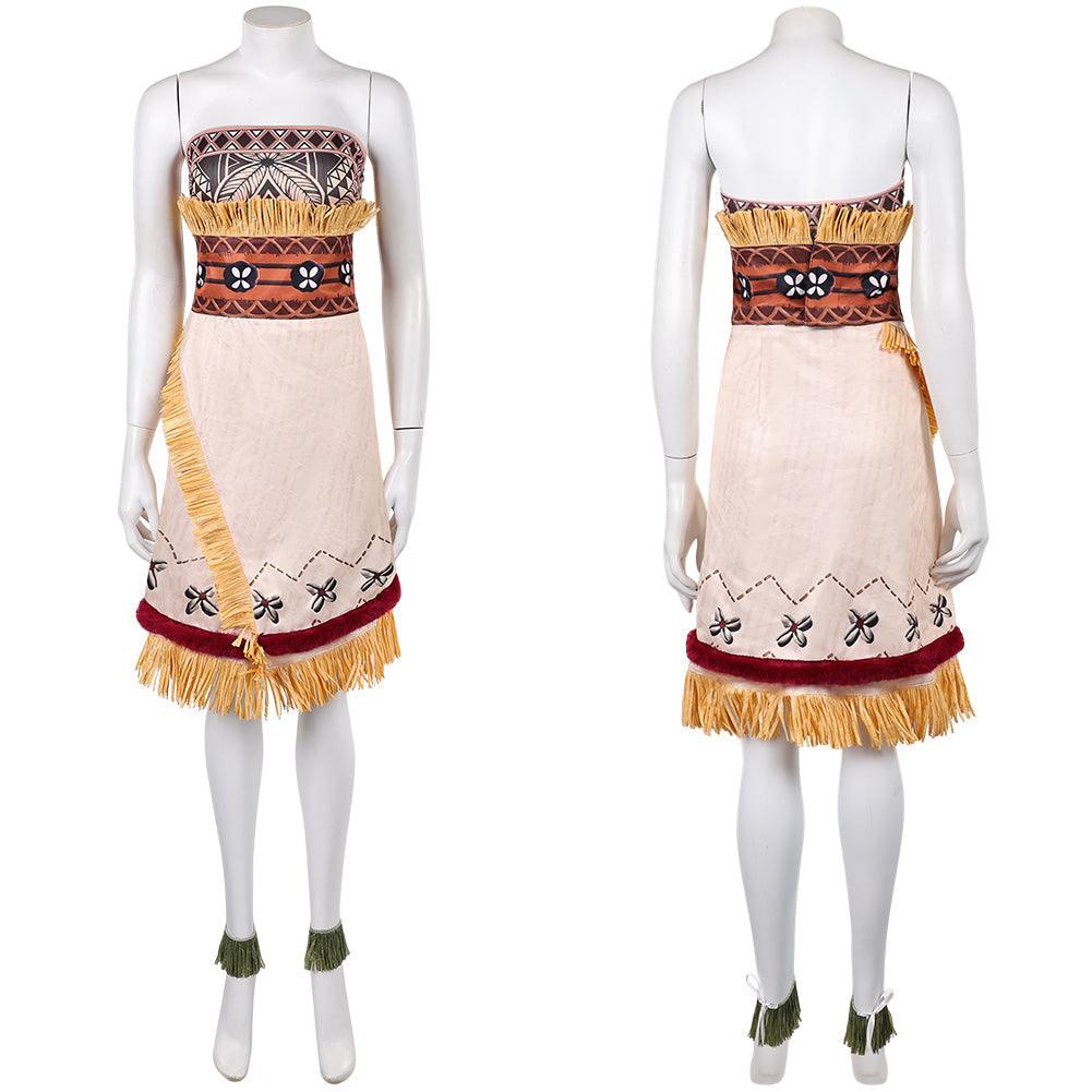 Cosplay Costume Vaiana La Légende du Bout du Monde(2026) Film Cosplay Robe Beige Femme