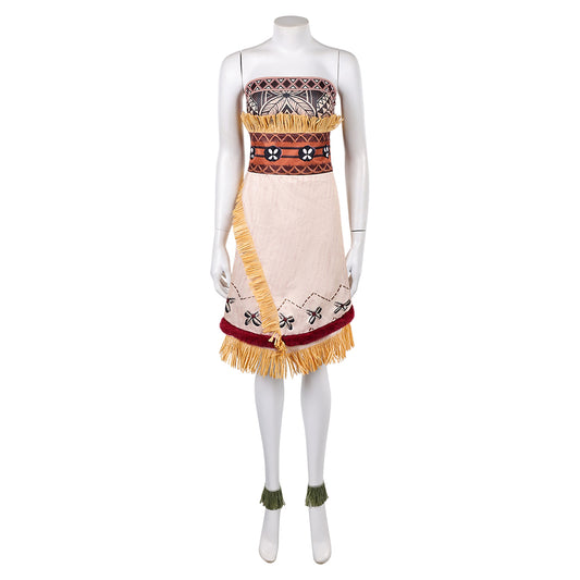 Cosplay Costume Vaiana La Légende du Bout du Monde(2026) Film Cosplay Robe Beige Femme