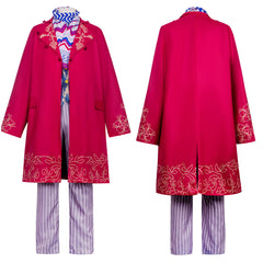 Cosplay Costume Willy Wonka Charlie et la Chocolaterie Film Cosplay Tenue Rose Homme