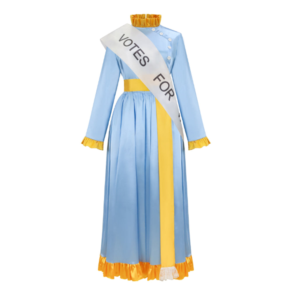 Cosplay Costume Winifred Banks Mary Poppins(1964) Film Cosplay Robe Bleue Femme