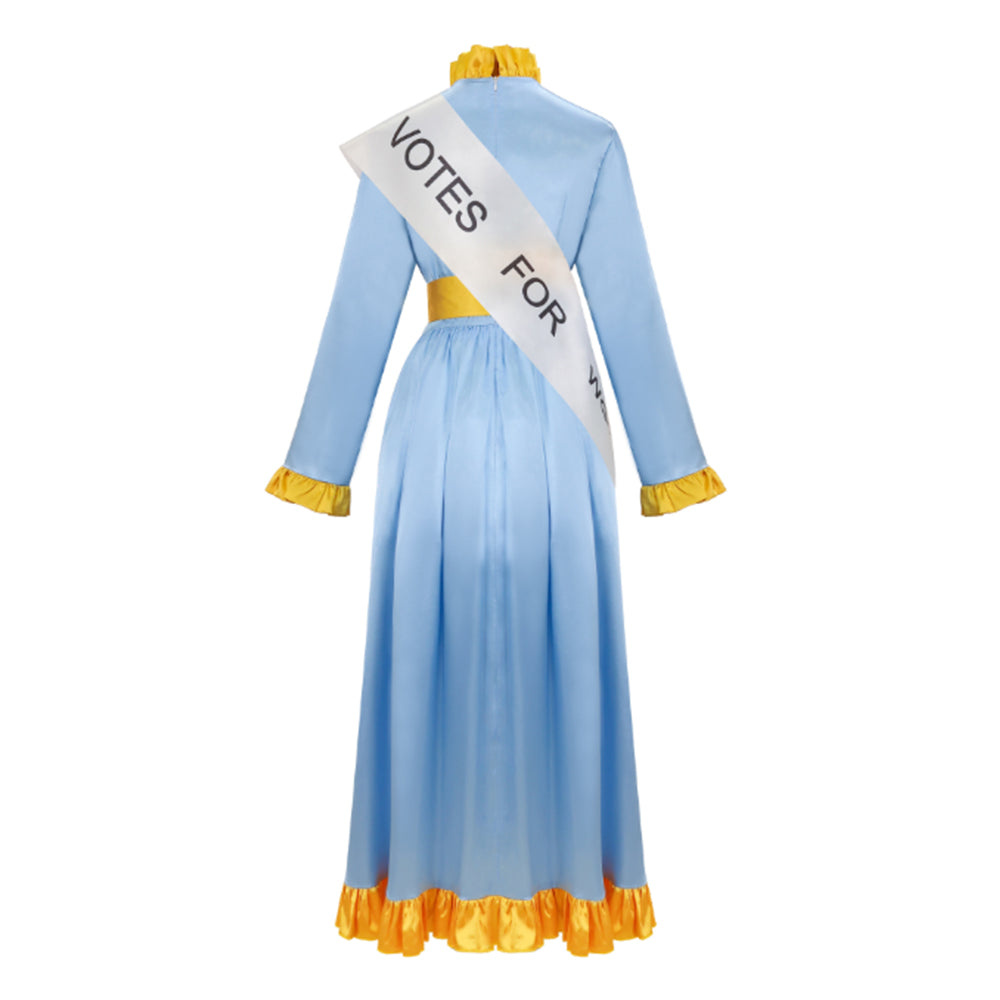 Cosplay Costume Winifred Banks Mary Poppins(1964) Film Cosplay Robe Bleue Femme