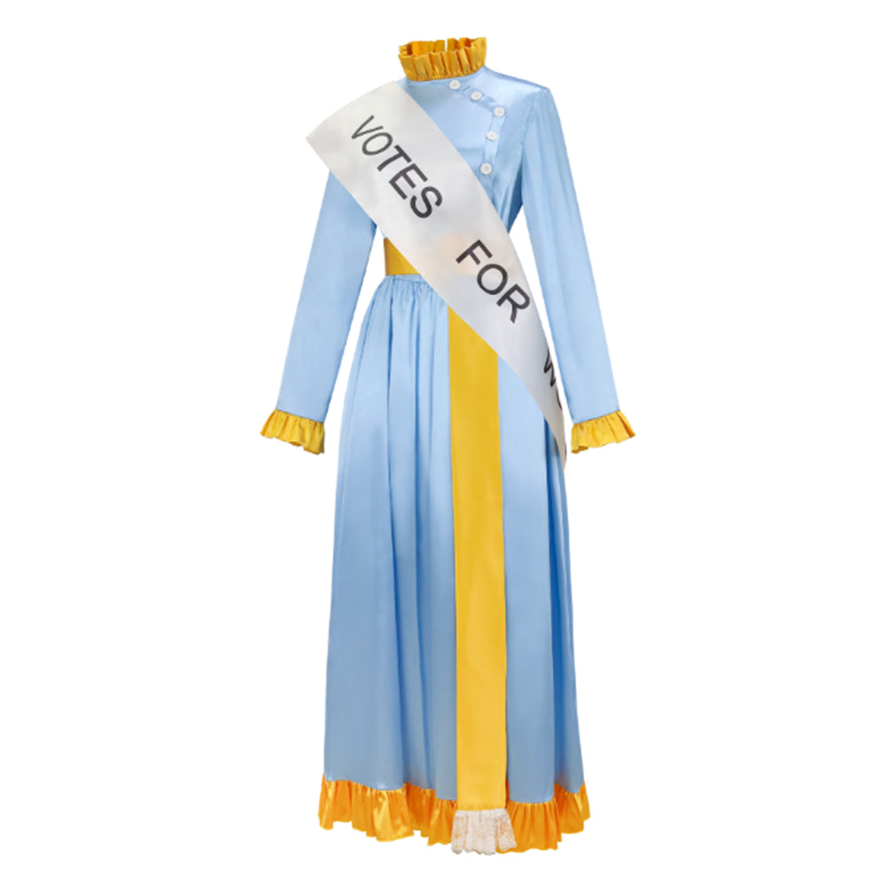 Cosplay Costume Winifred Banks Mary Poppins(1964) Film Cosplay Robe Bleue Femme