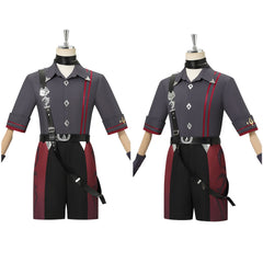 Cosplay Costume Wriothesley Genshin Impact Jeu Cosplay Tenue Grise et Noire Homme