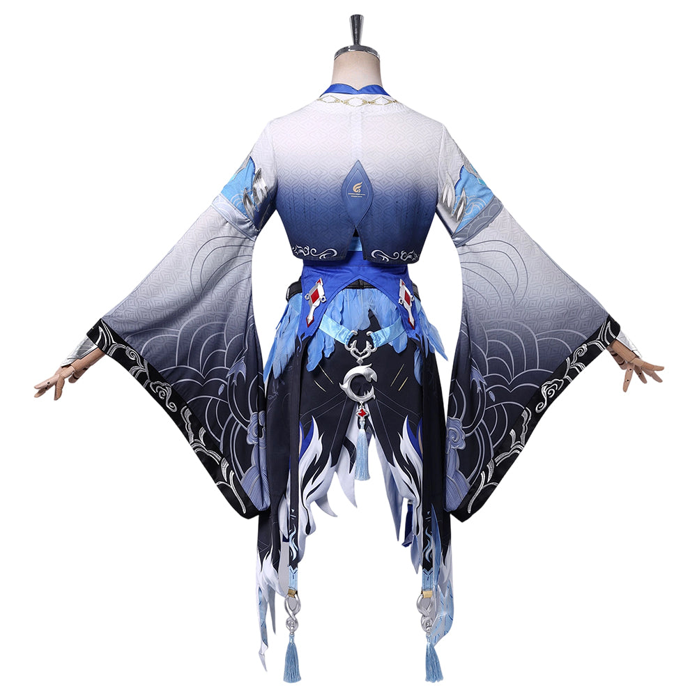 Cosplay Costume Yangyang Xuanling Wuthering Waves Jeu Cosplay Robe Bleue et Grise Femme