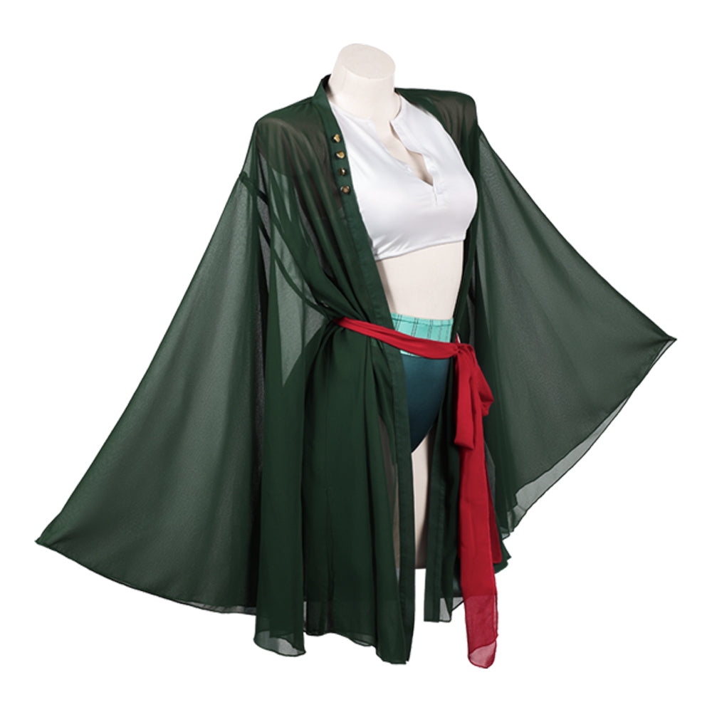 Cosplay Costume Zoro One Piece Live Action 2(2026) TV Cosplay Maillot de Bain Vert Femme