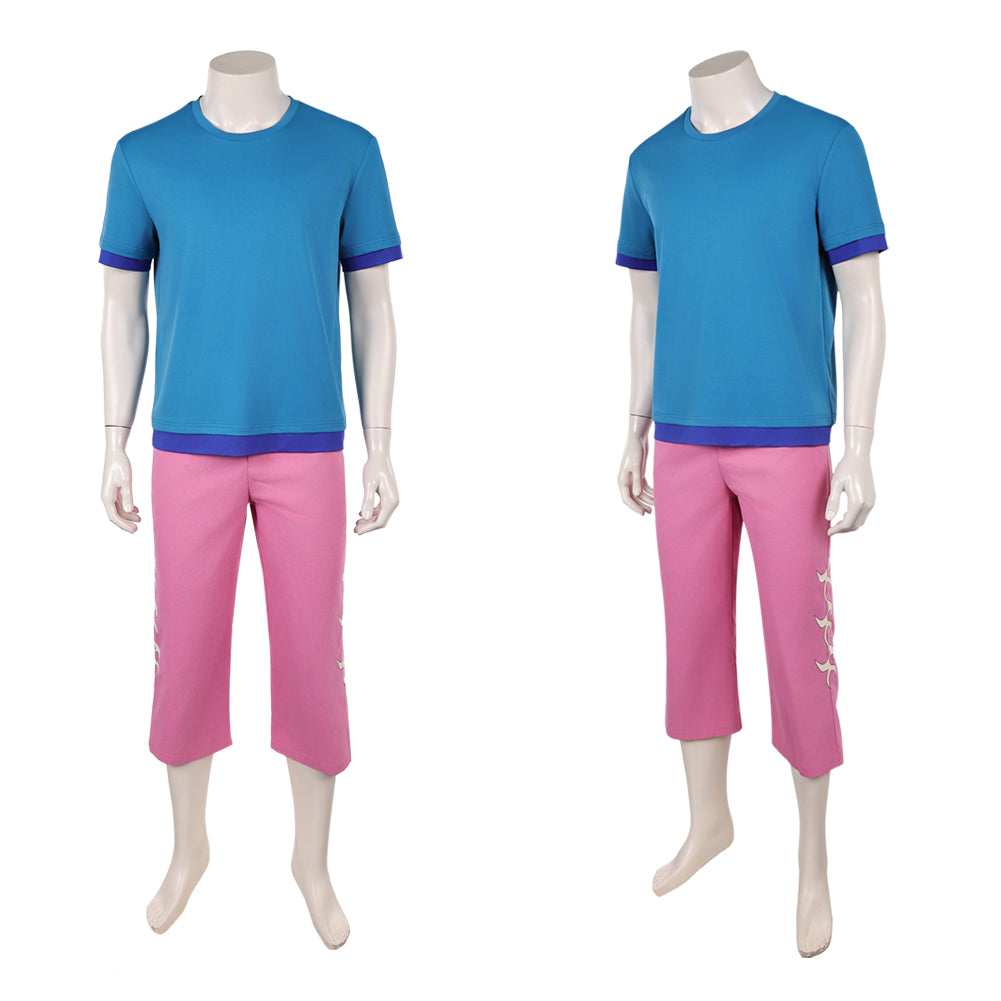 Cosplay Costume Zoro One Piece Live Action 2(2026) TV Cosplay Tenue Bleue et Rose Homme