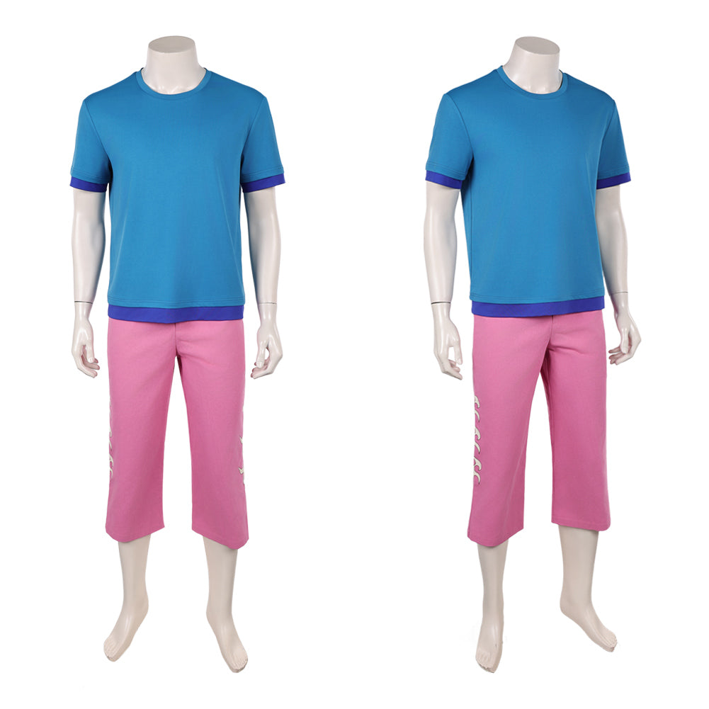 Cosplay Costume Zoro One Piece Live Action 2(2026) TV Cosplay Tenue Bleue et Rose Homme