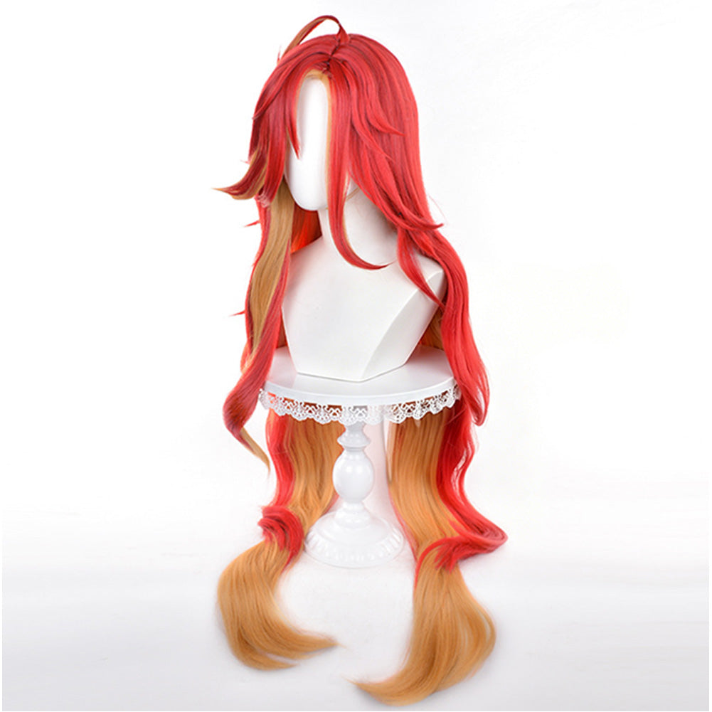 Cosplay Perruque Mavuika Genshin Impact Jeu Perruque Rouge Femme
