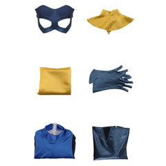 Dispatch Blazer Tenue Jaune et Bleue avec Masque pour Yeux Cosplay Costume