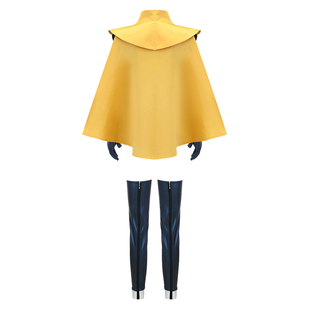 Dispatch Blazer Tenue Jaune et Bleue avec Masque pour Yeux Cosplay Costume