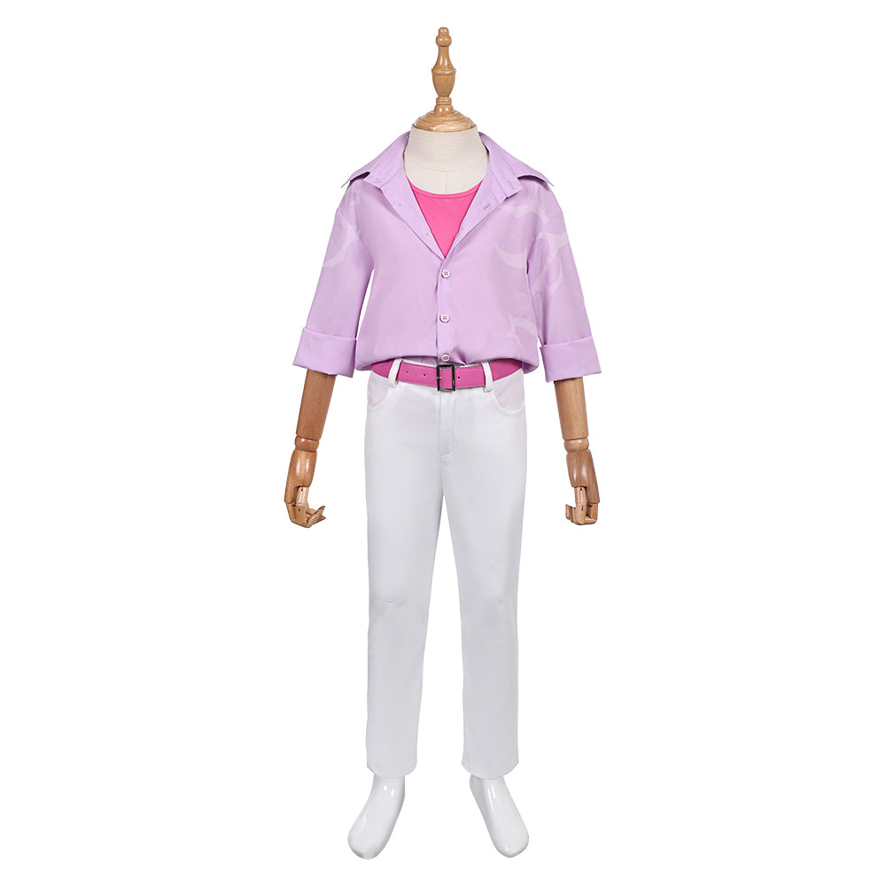 Enfant KPop Demon Hunters(2025) Jinu Saja Tenue de Chemise Rose Cosplay Costume