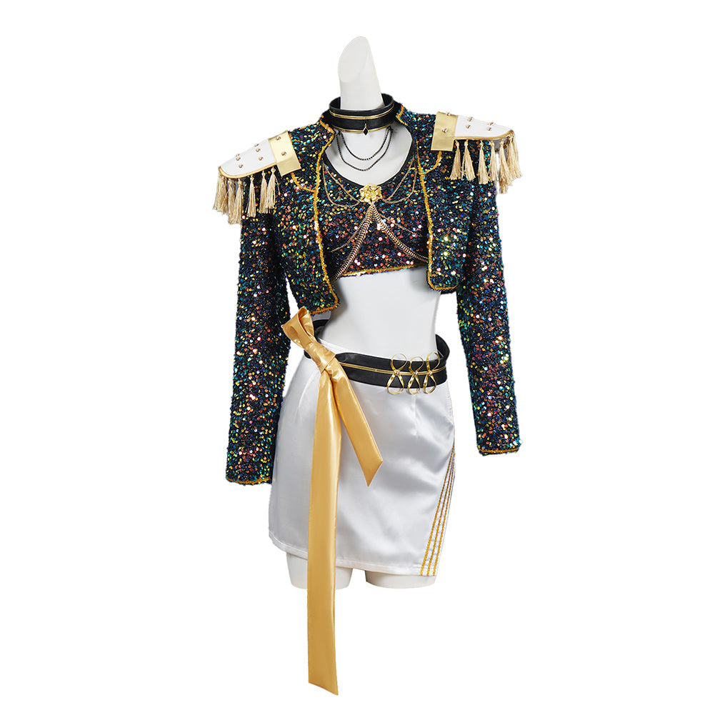Enfant KPop Demon Hunters(2025) Mira Golden Tenue Noire Cosplay Costume