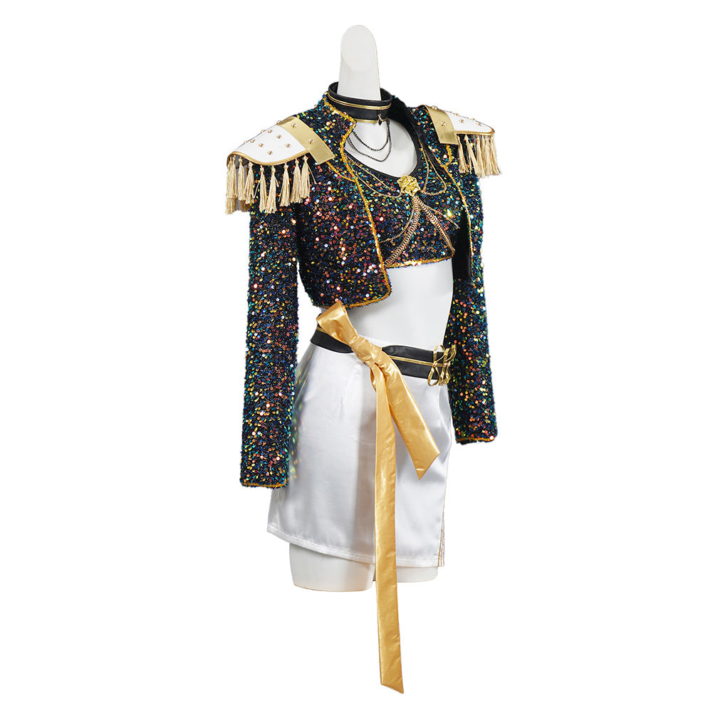 Enfant KPop Demon Hunters(2025) Mira Golden Tenue Noire Cosplay Costume