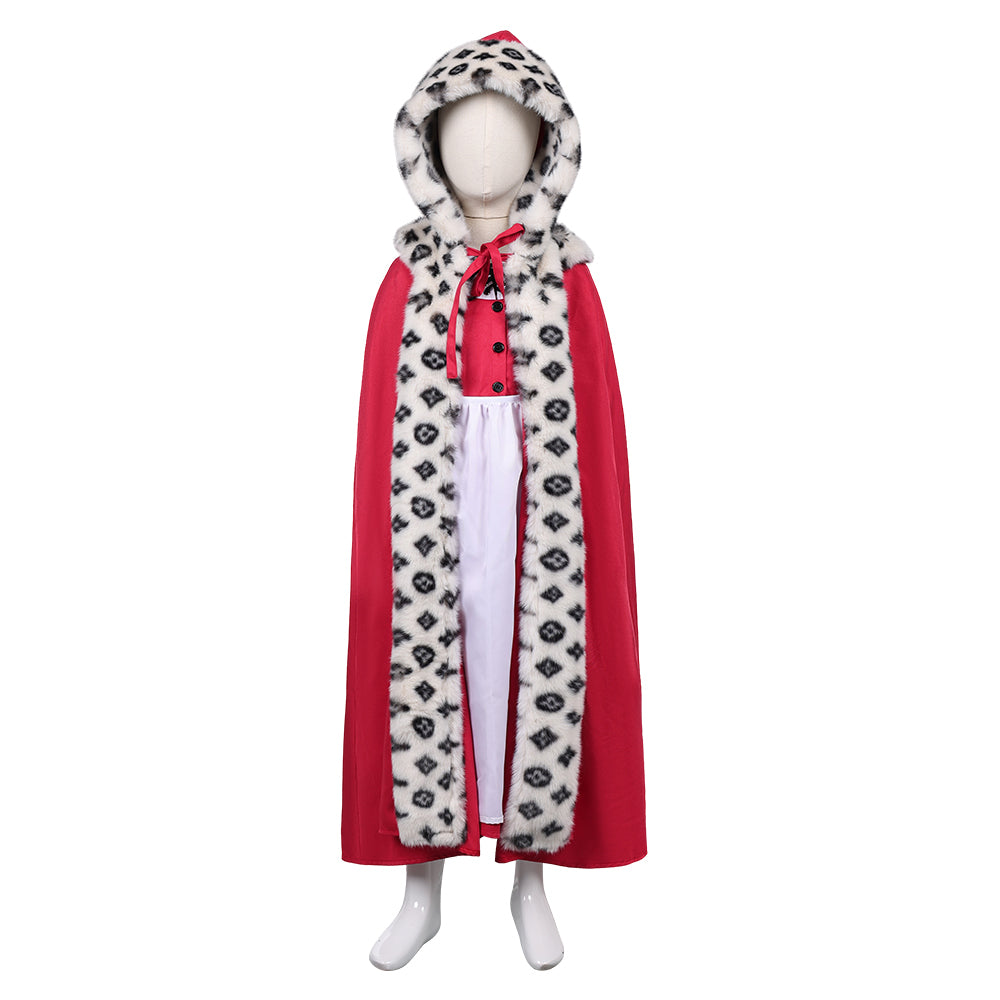 Enfant La Reine des Neiges 1967 Gerda Tenue Rouge Cosplay Costume