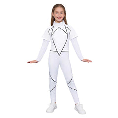 Enfant Stranger Things Saison 5 Kali‌ Combinaison Blanche Cosplay Costume