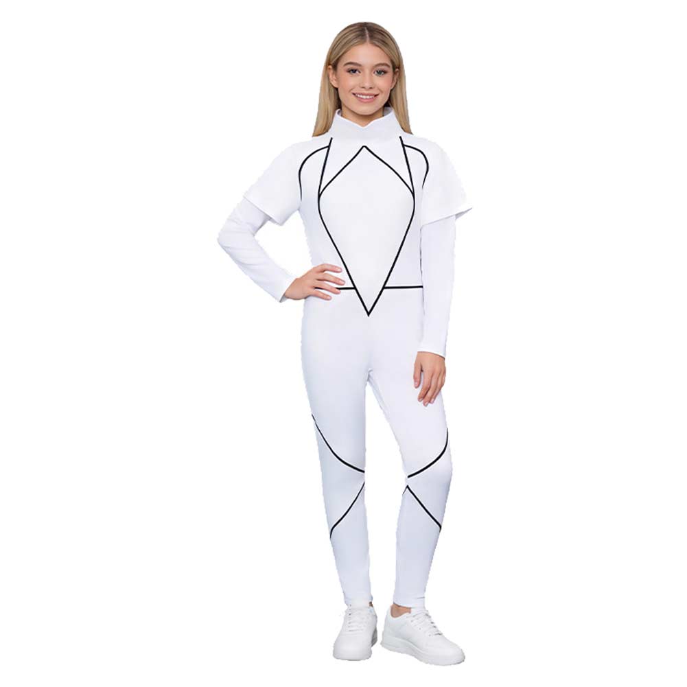 Enfant Stranger Things Saison 5 Kali‌ Combinaison Blanche Cosplay Costume