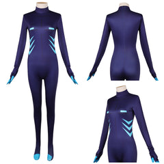 Femme Hazbin Hotel 2 Vox Combinaison Bleue Cosplay Costume