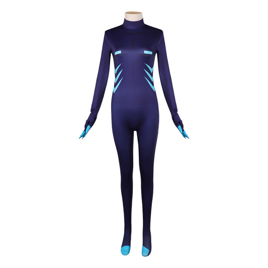 Femme Hazbin Hotel 2 Vox Combinaison Bleue Cosplay Costume