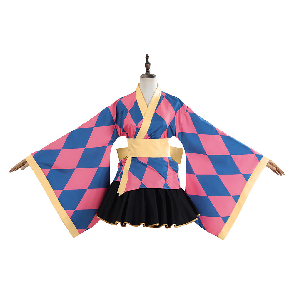 Femme Le Château Ambulant Howl Lolita Robe Bleue et Rose Cosplay Costume
