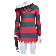 Femme Les Griffes de La Nuit Freddy Krueger Tenue avec Chapeau Cosplay Costume