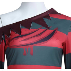 Femme Les Griffes de La Nuit Freddy Krueger Tenue avec Chapeau Cosplay Costume