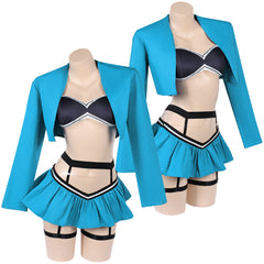 Femme Lingerie Sexy Bleue et Noire Cosplay Costume Carnaval