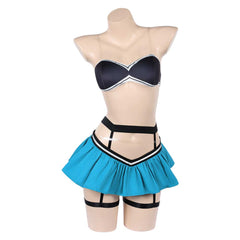 Femme Lingerie Sexy Bleue et Noire Cosplay Costume Carnaval