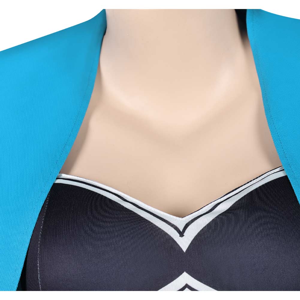 Femme Lingerie Sexy Bleue et Noire Cosplay Costume Carnaval