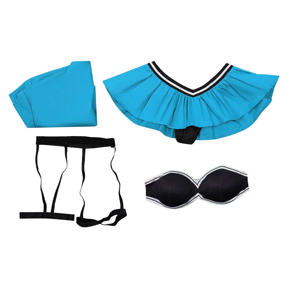 Femme Lingerie Sexy Bleue et Noire Cosplay Costume Carnaval