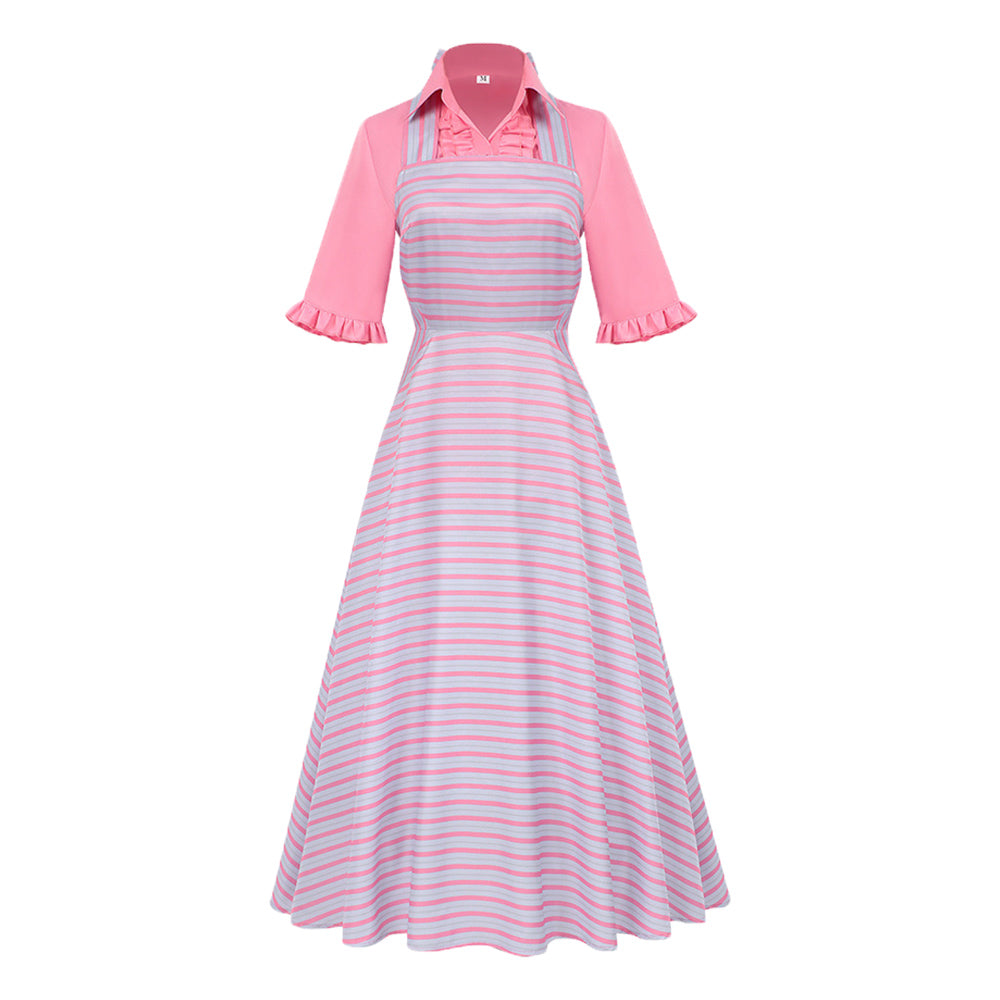 Femme Wicked Glinda Robe Rayée Cosplay Costume