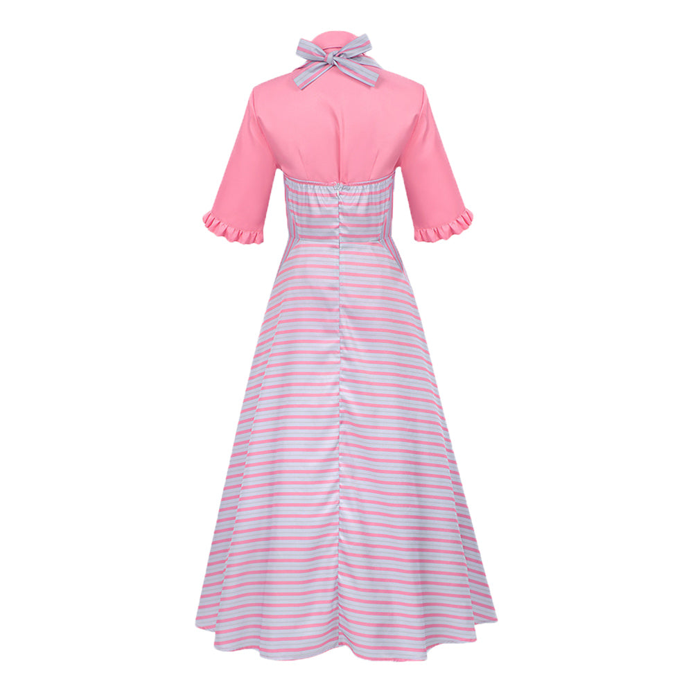 Femme Wicked Glinda Robe Rayée Cosplay Costume