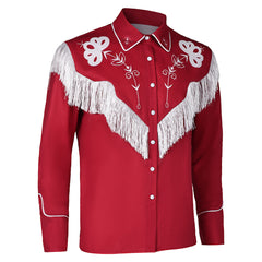 Film Barbie Ken Veste à Pampilles Rétro Rouge Design Original Cosplay Costume