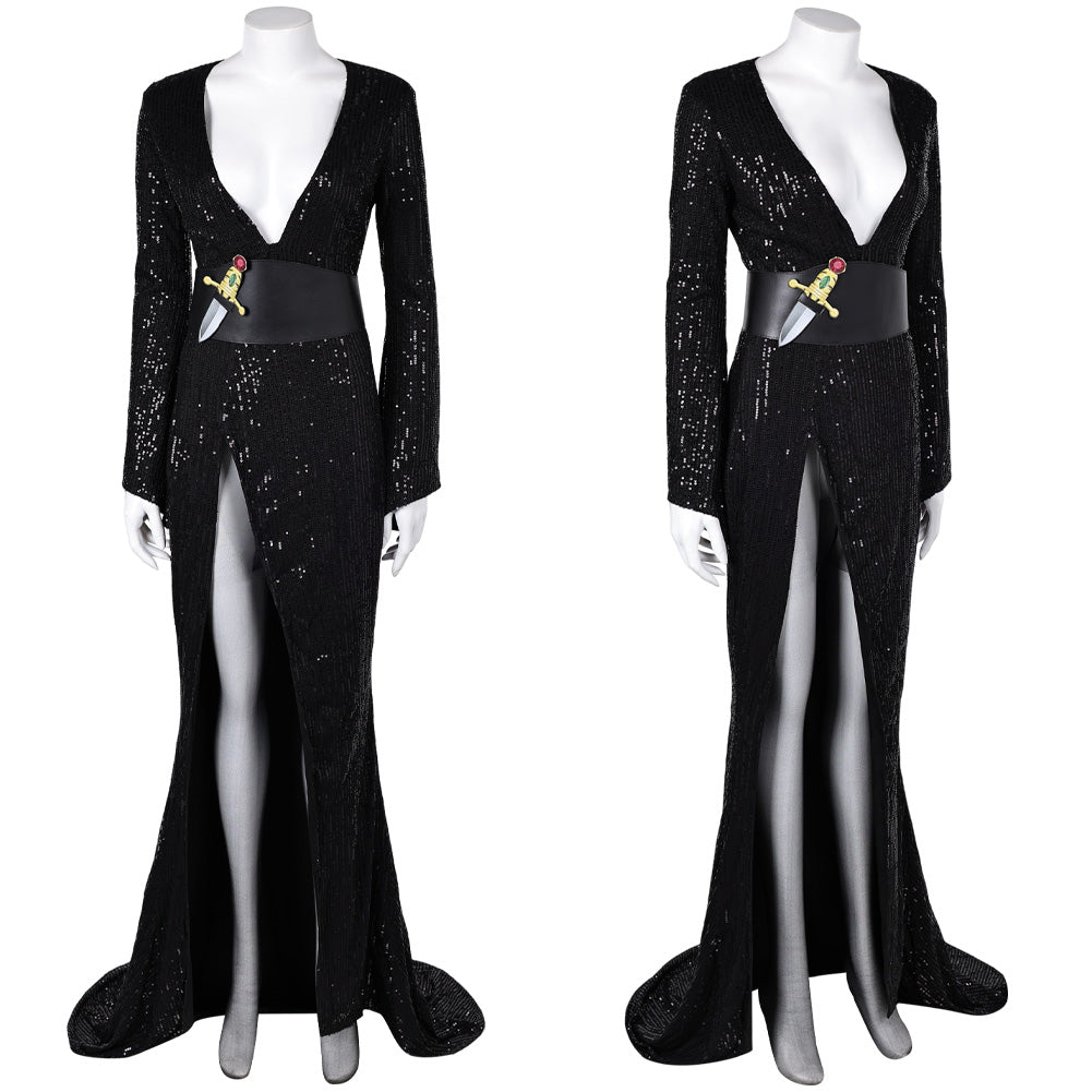 Film Elvira: Mistress of The Dark Elvira Robe Noire Cosplay Costume