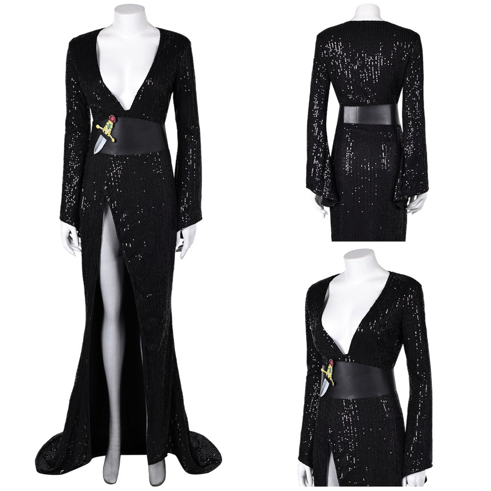 Film Elvira: Mistress of The Dark Elvira Robe Noire Cosplay Costume