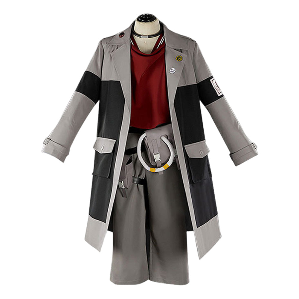 Gachiakuta Enjin Tenue Grise et Rouge Cosplay Costume