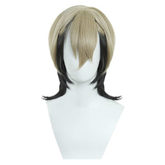 Gachiakuta Zanka Perruque Noire et Jaune Cosplay Accessoire