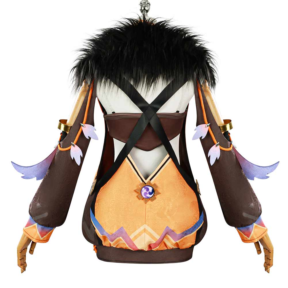 Genshin Impact Lansan Tenue Orange Cosplay Costume