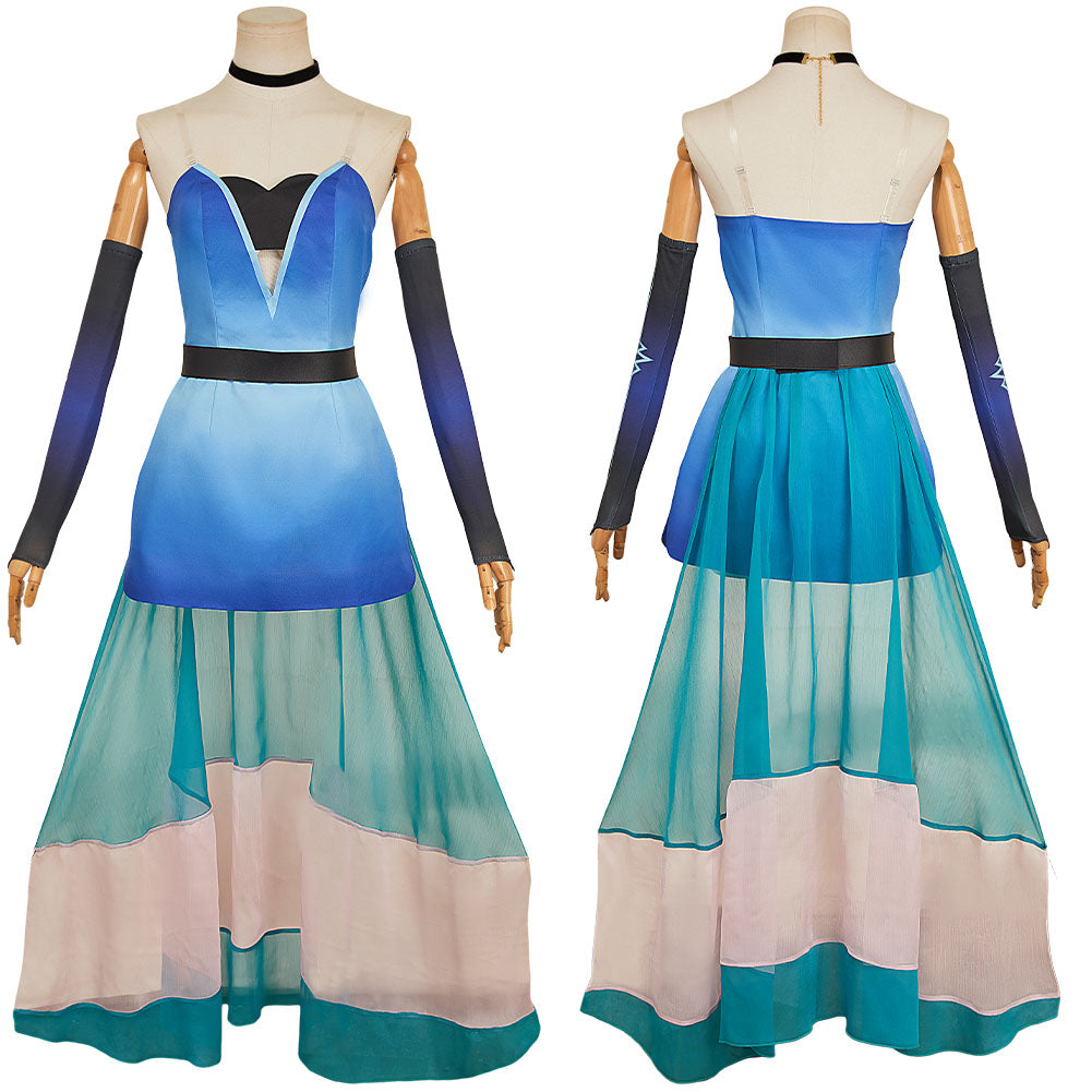 Hazbin Hotel 2 Angel Dust Robe Bleue Cosplay Costume